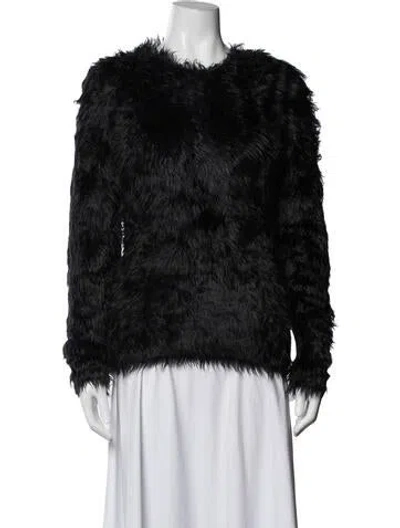 Pre-owned Balenciaga 2018 Faux Fur Sweater In Black