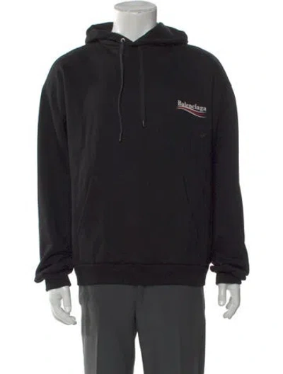 Pre-owned Balenciaga 2018 Graphic Print Hoodie In Black
