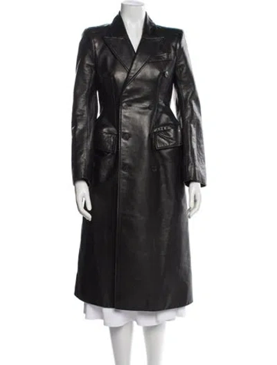 Pre-owned Balenciaga 2018 Hourglass Trench Coat In Black