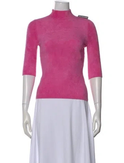 Pre-owned Balenciaga 2018 Mock Neck Sweater In Pink