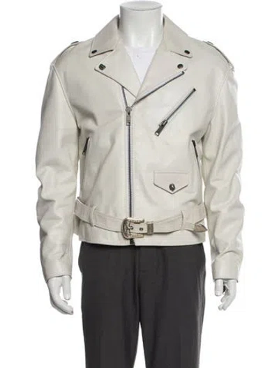 Pre-owned Balenciaga 2018 Moto Jacket In White