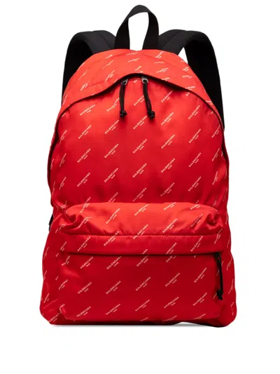 Pre-owned Balenciaga 2018 Nylon Explorer Backpack In Red