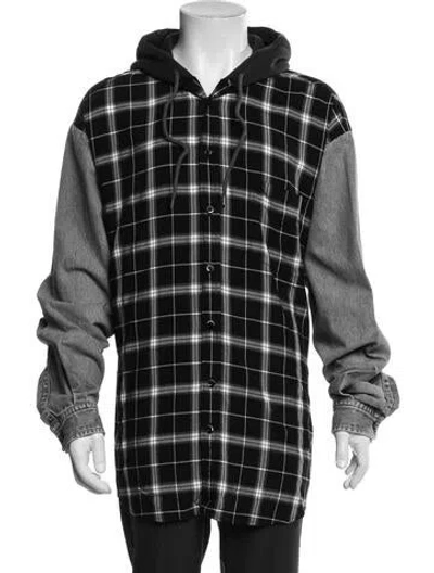 Pre-owned Balenciaga 2018 Plaid Print Jacket In Blue