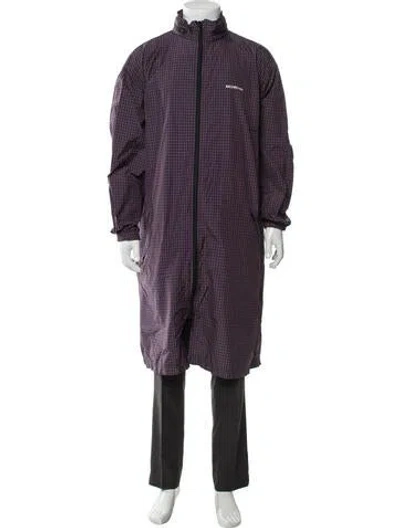 Pre-owned Balenciaga 2018 Plaid Print Parka W/ Tags In Purple