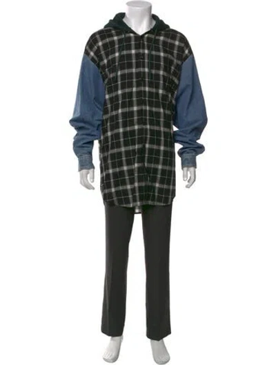 Pre-owned Balenciaga 2018 Plaid Print Shirt In Black