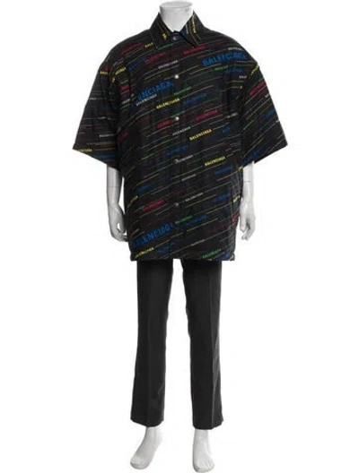 Pre-owned Balenciaga 2018 Printed Poncho In Multi