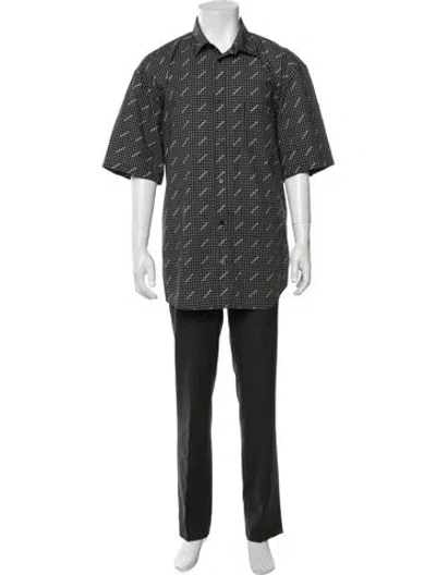 Pre-owned Balenciaga 2018 Printed Shirt In Black