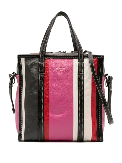 Pre-owned Balenciaga 2018 S Lambskin Bazar Shopper Satchel In Pink