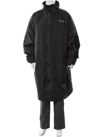 Pre-owned Balenciaga 2018 Signature Logo Parka In Gray