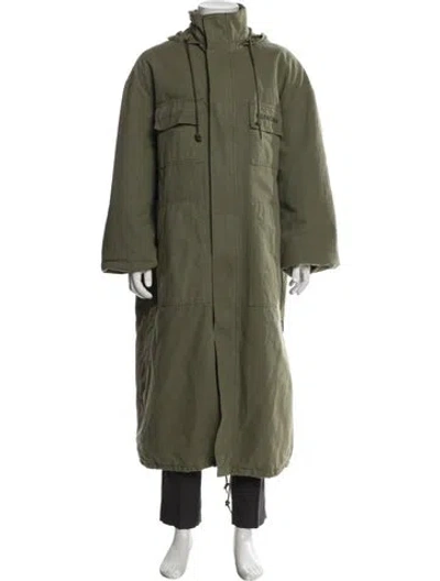 Pre-owned Balenciaga 2018 Signature Logo Parka In Green