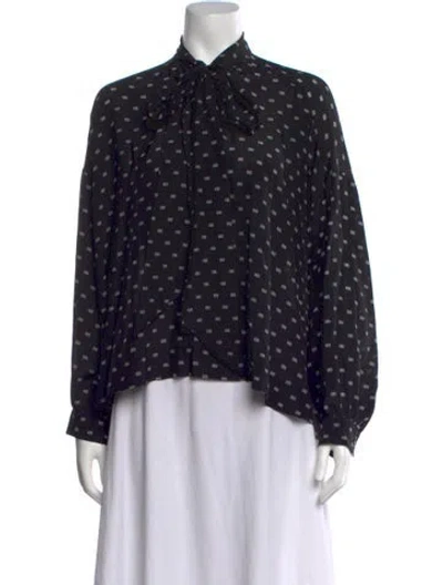 Pre-owned Balenciaga 2018 Silk Blouse In Black