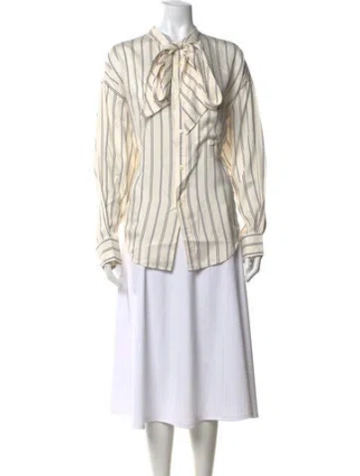 Pre-owned Balenciaga 2018 Silk Blouse In Neutrals