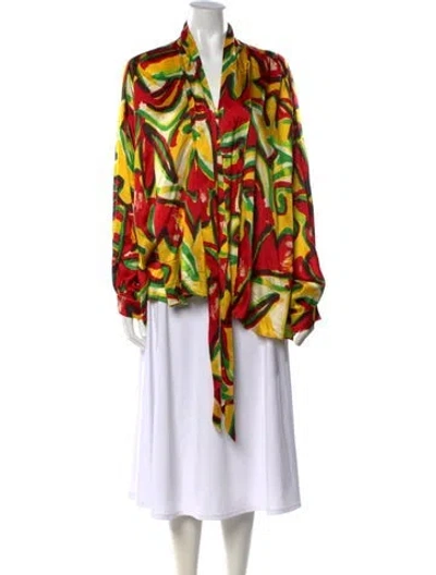 Pre-owned Balenciaga 2018 Silk Blouse In Yellow