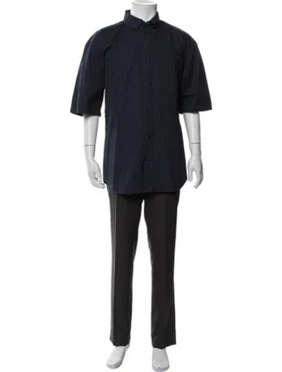 Pre-owned Balenciaga 2018 Three-quarter Sleeve Dress Shirt In Blue