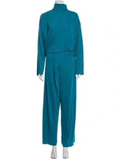 Pre-owned Balenciaga 2018 Turtleneck Jumpsuit In Blue