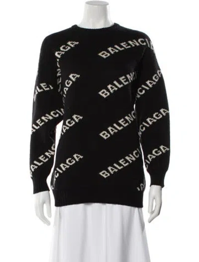 Pre-owned Balenciaga 2018 Virgin Wool Sweater In Black