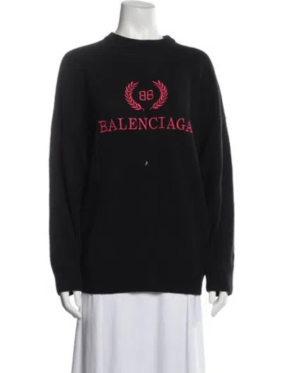 Pre-owned Balenciaga 2018 Virgin Wool Sweater In Black