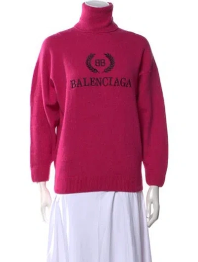 Pre-owned Balenciaga 2018 Virgin Wool Sweater In Pink