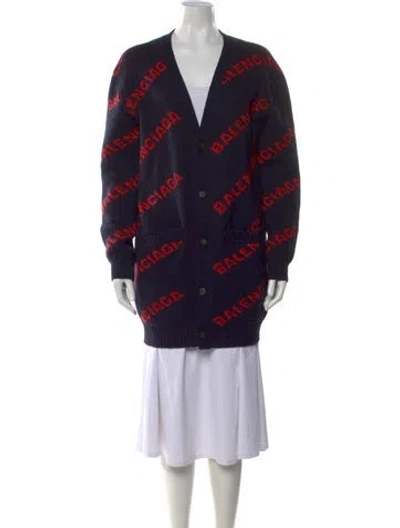 Pre-owned Balenciaga 2018 Wool Sweater In Blue