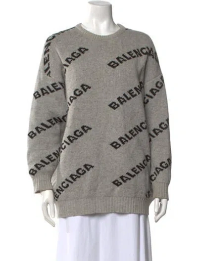 Pre-owned Balenciaga 2018 Wool Sweater In Gray