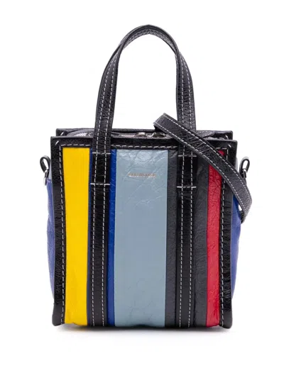Pre-owned Balenciaga 2018 Xxs Lambskin Bazar Shopper Satchel In Black