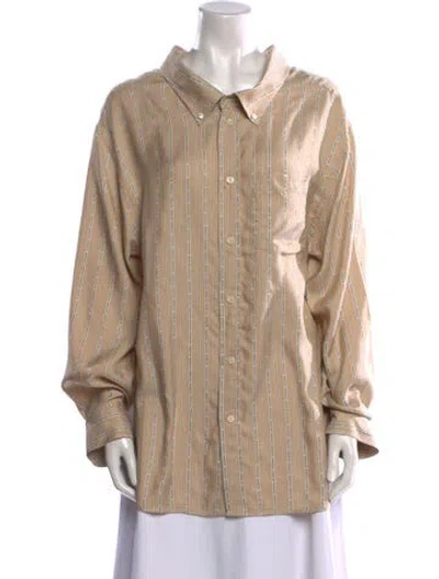Pre-owned Balenciaga 2018-2019 Striped Tunic In Neutral