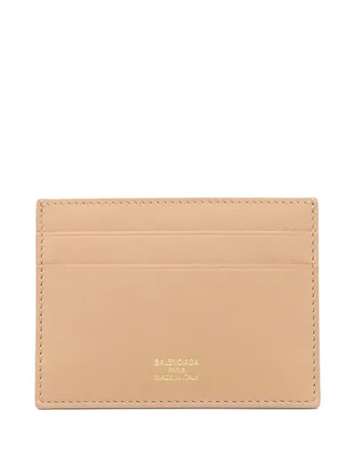 Pre-owned Balenciaga 2018-2026 Leather Card Holder In Brown