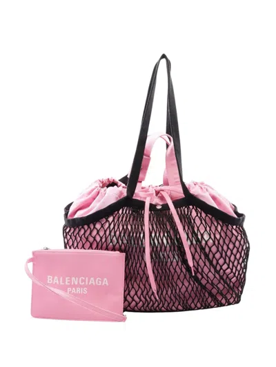 Pre-owned Balenciaga 2018-2026 Medium Canvas 24/7 Satchel In Pink