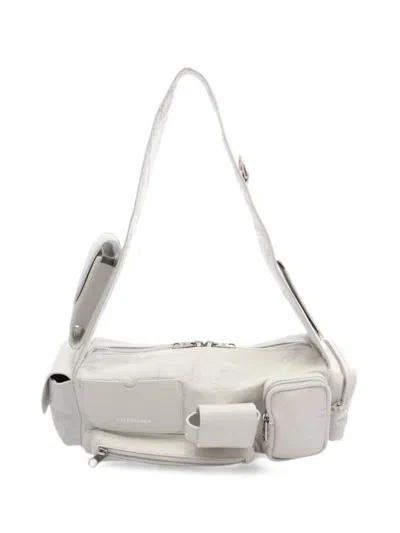 Pre-owned Balenciaga 2018-2026 Small Lambskin Superbusy Sling Bag Satchel In White