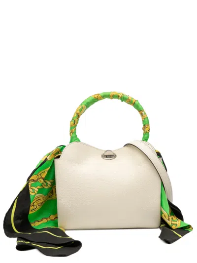 Pre-owned Balenciaga 2019-2025 Leather Flap Scarf Xs Satchel In White