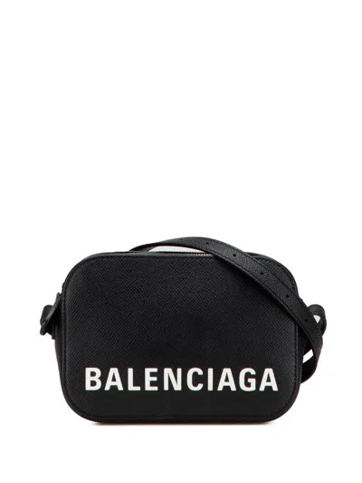 Pre-owned Balenciaga 2019-2025 Xs Grained Calfskin Logo Ville Camera Bag Crossbody Bag