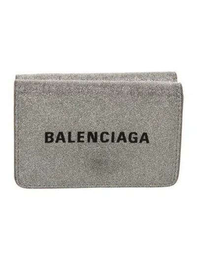 Pre-owned Balenciaga 2019 551921 Card Holder In Silver