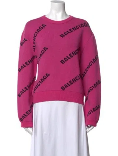 Pre-owned Balenciaga 2019 All Over Sweater In Pink