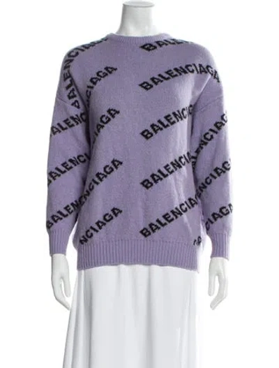 Pre-owned Balenciaga 2019 All Over Sweater In Purple