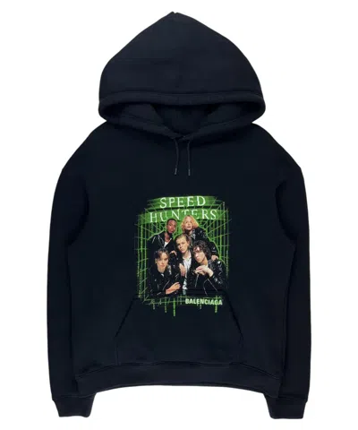 Pre-owned Balenciaga 2019  Speed Hunters Matrix Hoodie In Black