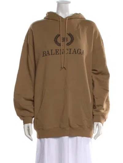 Pre-owned Balenciaga 2019 Bb Crest Logo Sweatshirt In Brown