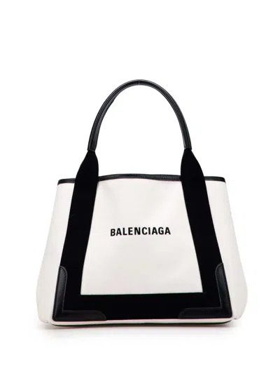 Pre-owned Balenciaga 2019 Canvas S Navy Cabas Tote Bag In Black