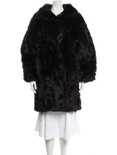 Pre-owned Balenciaga 2019 Faux Fur Coat In Black