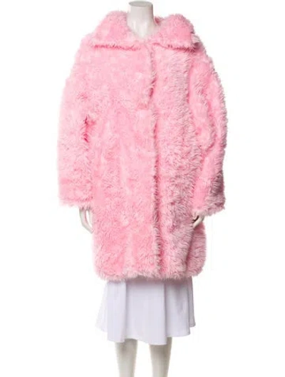 Pre-owned Balenciaga 2019 Faux Fur Faux Fur Coat In Pink