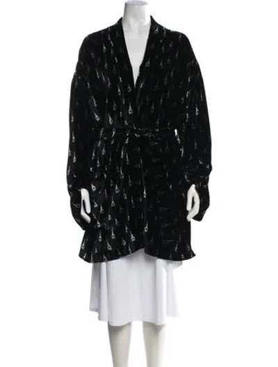 Pre-owned Balenciaga 2019 Graphic Print Robe In Black