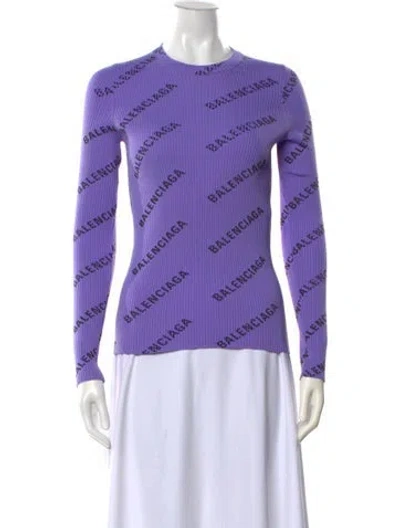 Pre-owned Balenciaga 2019 Graphic Print Sweater In Purple