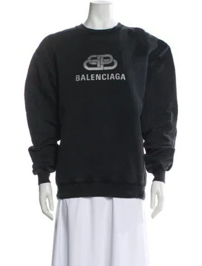 Pre-owned Balenciaga 2019 Graphic Print Sweatshirt In Black