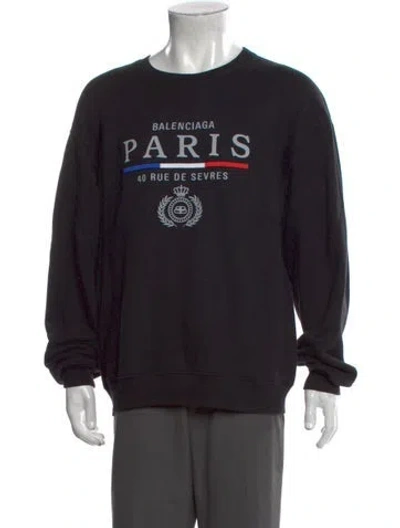 Pre-owned Balenciaga 2019 Graphic Print Sweatshirt In Black