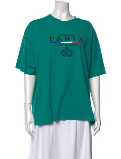Pre-owned Balenciaga 2019 Graphic Print T-shirt In Green