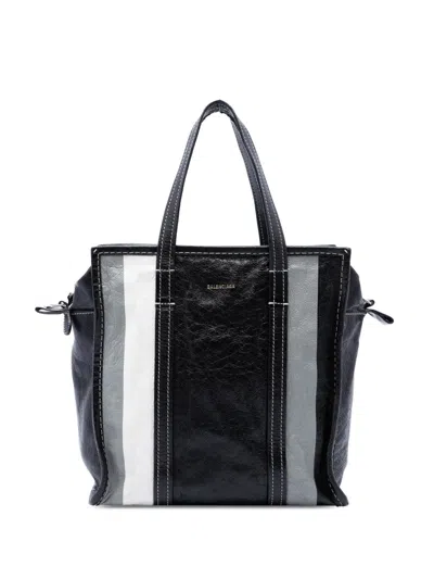 Pre-owned Balenciaga 2019 Lambskin Bazar Shopper S Satchel In Black