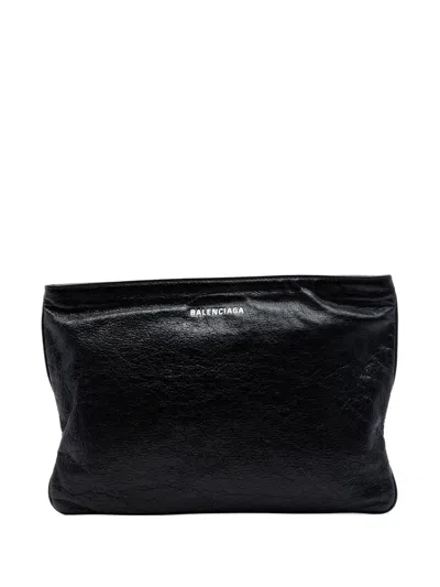 Pre-owned Balenciaga 2019 Lambskin Clutch Bag In Black