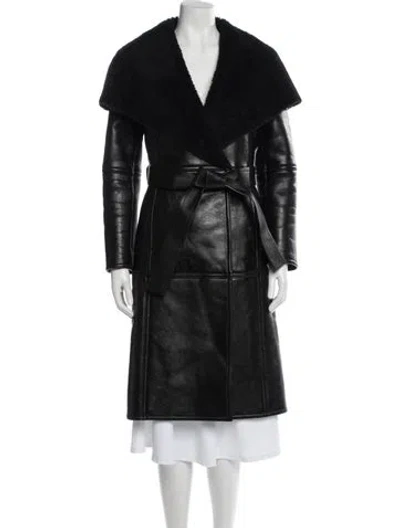 Pre-owned Balenciaga 2019 Leather Trench Coat In Black