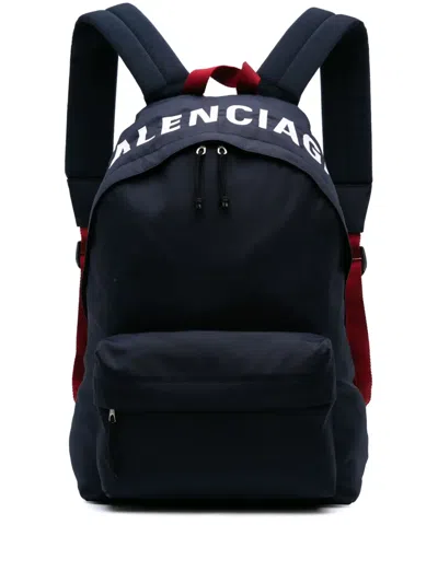 Pre-owned Balenciaga 2019 Nylon Wheel Backpack In Blue