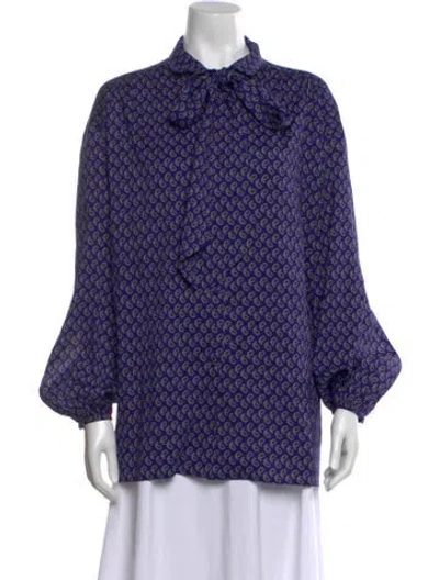 Pre-owned Balenciaga 2019 Paisley Print Blouse In Blue