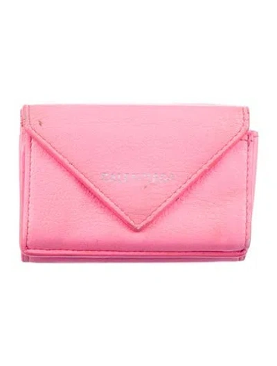Pre-owned Balenciaga 2019 Papier Compact Wallet In Pink